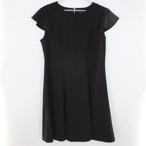Tommy Hilfiger Sheath Dress Gold Shoulder Zipper Size 10 Black